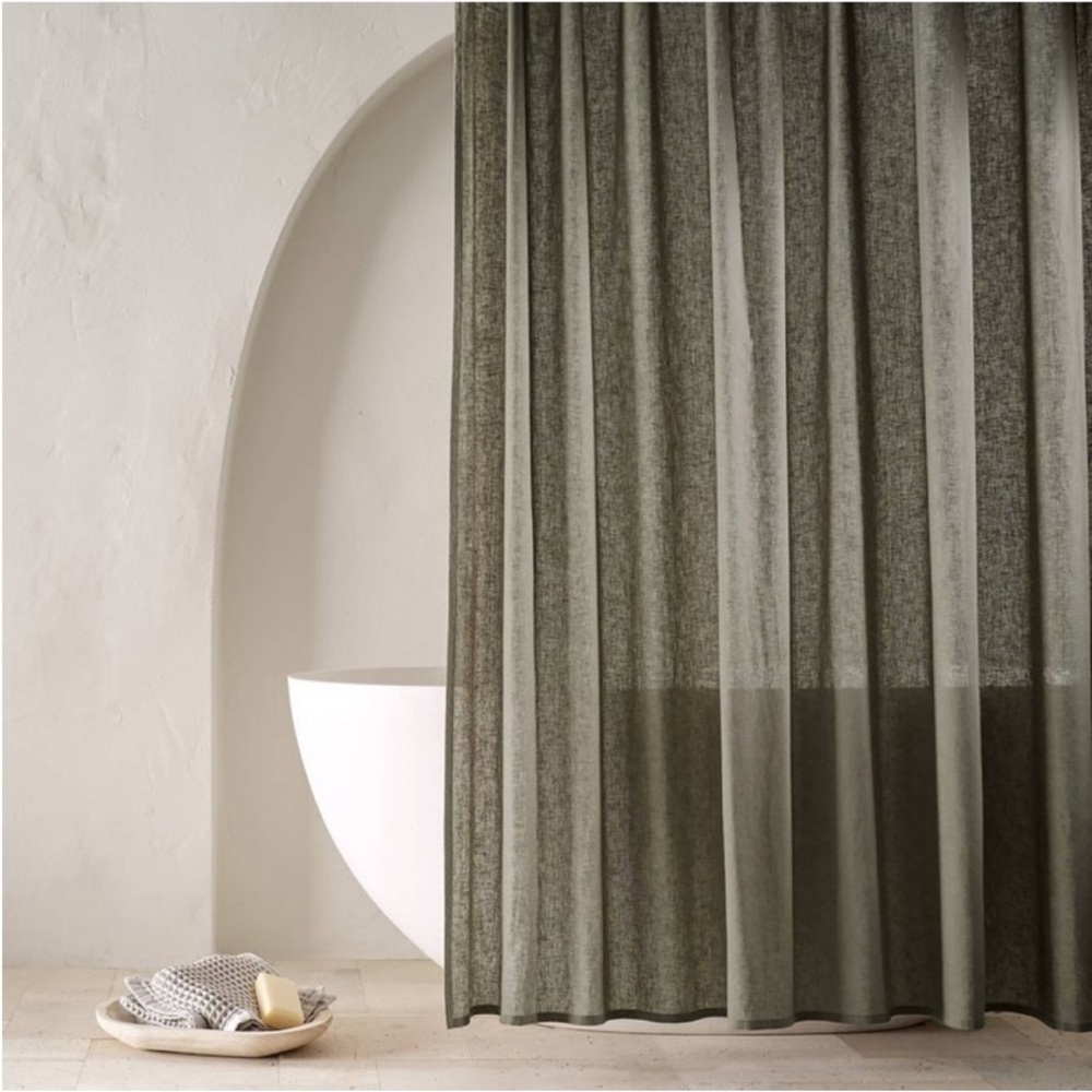 Casaluna - 72"x72” Linen Shower Curtain Gray - Cas Gray